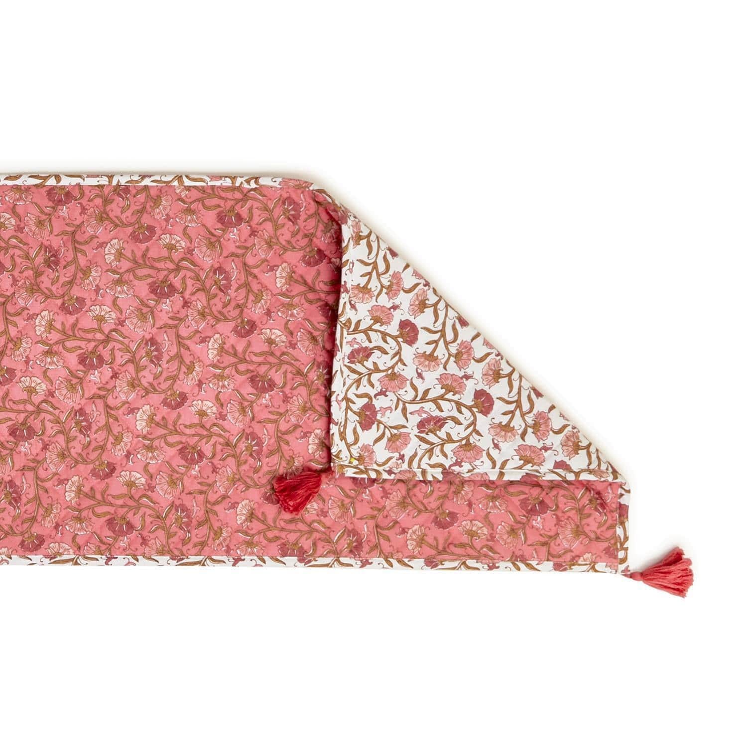Floral Blush Quilted Table Runner 16" x 72"